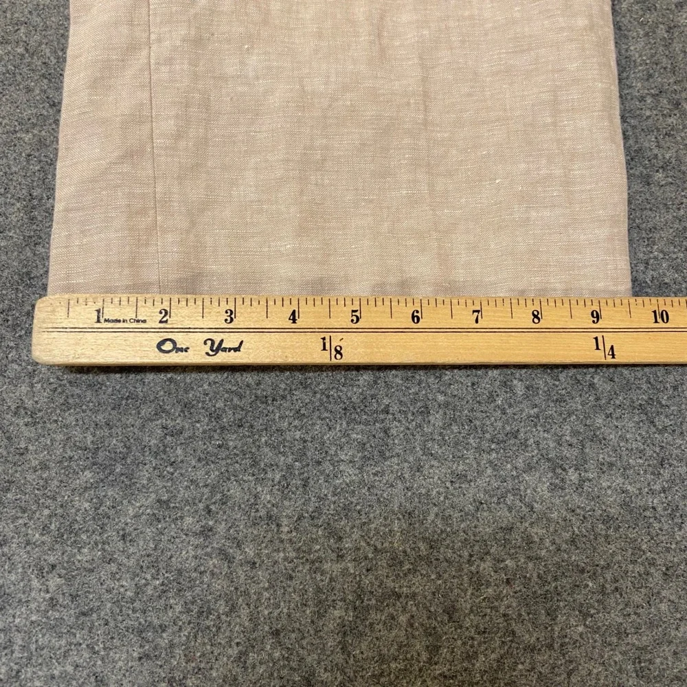 Tallia Linen Dress Pants Mens 50x30 Tan Beige Flat Front Summer Wedding Trousers